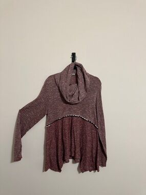 Maurices Heathered Mauve Cowl Neck Sweater